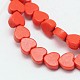 Dyed Synthetical Turquoise Heart Bead Strand G-P083-88-3