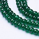 1 Strang dunkelgrün transparent transparentes Glas runde Perlenstränge X-CCG-Q001-4mm-17-1