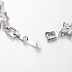 Edle geschenkideen für dame platiniertes messing mikropflaster zirkonia cz blumengliedkettenarmbänder BJEW-L471-01-3