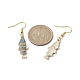 Boucles d'oreilles pendantes en émail en alliage d'or clair EJEW-JE05607-09-3