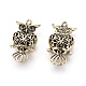 Alloy Rhinestone Hollow Owl Pendants for Halloween Jewelry PALLOY-J203-06AG-1