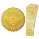 CHGCRAFT 100Pcs Gold Foil Certificate Seals Vintage Bees Gold Foil Embossed Stickers Gold Foil Embossed Certificate Seals Self Adhesive Foil Embossed Sticker for Envelope Invitation Letter Graduation DIY-WH0211-364-8