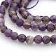 Faceted Natural Amethyst Round Beads Strands G-N0120-F06-4mm-1