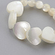 Sea Shell Beads Stretch Finger Rings RJEW-JR00239-03-3