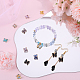 SUNNYCLUE 32Pcs 8 Colors Brass with Glass Charms KK-SC0003-58-4