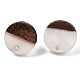 Resin & Walnut Wood Stud Earring Findings MAK-N032-007A-H06-3