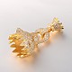Fashionable Brass Micro Pave Cubic Zirconia Fold Over Clasps ZIRC-M047-G-RS-2