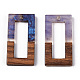 Colgantes de resina transparente y madera de nogal RESI-ZX017-41-3