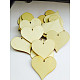 Pendenti a fette di dischi a forma di cuore in legno grezzo WOCR-PW0001-016B-4
