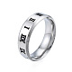 201 Stainless Steel Roman Numerals Finger Ring for Women RJEW-N043-04-1