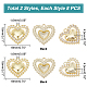 Pandahall 16 pz ciondoli a forma di cuore con strass FIND-PH0007-23-2