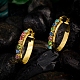 Unique Design Brass Rhinestone Hoop Earrings Earrings EJEW-EE0001-136-3