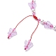 Farfalla acrilica e collana di perline intrecciate di perle di plastica per le donne NJEW-JN04053-5