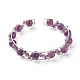 Natural & Synthetic Mixed Gemstone Beads Cuff Bangles Set for Girl Women BJEW-TA00023-3