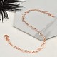 Латунь сердца ссылка браслеты для женщин BJEW-G735-07RG-2