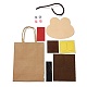 DIY Rectangle with Monkey Pattern Kraft Paper Bag Making Set DIY-F079-04-2