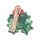 クリスマス酢酸セルロース アリゲーター ヘアクリップ  合金チップ付き  グリーン  40x34mm PHAR-K003-01B-2