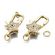 Brass Micro Pave Cubic Zirconia Lobster Claw Clasps KK-Q769-034-NF-3