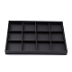 Stackable Wood Display Trays Covered By Black Leatherette PCT106-3