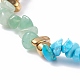 Bracelet de cheville stretch perlé avec éclats de pierres précieuses mélangées naturelles et synthétiques AJEW-AN00490-4