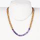 Wood and Natural Amethyst Beaded Necklaces NJEW-JN01817-04-4