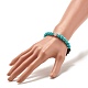 Bracelet extensible rond turquoise synthétique & pierre de lave naturelle BJEW-JB07470-01-3