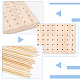 ラバーウッドかぎ針編みブロックボード  正方形  木製ペグ20本付き。  小麦  ボード：23x23x2センチメートル  ペグ：1.05x0.4cm DIY-WH0033-80-4