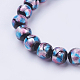 Chapelets de perles d'argent en verre de chalumeau manuelles FOIL-J011-10mm-05-2