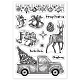 GLOBLELAND Truck Clear Stamps Tree Bells Deer Bauble Ball Lace Silicone Clear Stamp Seals for Cards Making DIY Scrapbooking Photo Journal Album Decoration DIY-WH0167-56-1086-8