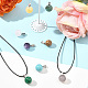 Наборы для самостоятельного изготовления ожерелий с подвесками из натуральных и синтетических драгоценных камней и вощеного шнура DIY-FS0008-47-7