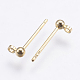 Brass Stud Earrings Findings KK-G333-09G-NF-2
