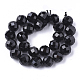 Naturali nera perle di tormalina fili G-S345-6mm-002-2