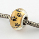 Perlas europeas de resina con estampado de huellas de perro con agujero grande OPDL-Q129-223A-2