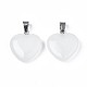 Coeur naturel pendentifs en jade blanc G-Q438-01-2