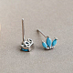 S925 серьги-гвоздики из стерлингового серебра с синтетической бирюзой WW6796-2-2