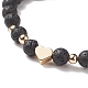 9 pz 9 stile orso e croce e luna e corona e cuore e farfalla set di braccialetti elasticizzati con perline in ottone BJEW-JB08905-5