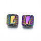 Perlas de aleación de color arco iris chapado en estante PALLOY-S180-359-3