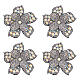FINGERINSPIRE 4 pcs Flower Crystal Rhinestone Appliques 2.6x2.6x0.4inch Sew on Patches AB Color Rhinestone Appliques for Sewing Shining Exquisite Patches for Jeans PATC-FG0001-04A-1
