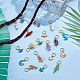 BENECREAT 20Pcs 20 Style Natural & Synthetic Mixed Gemstone & Alloy Enamel Pendants FIND-BC0003-72-6