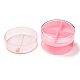 丸いプラスチック製のアクセサリー箱  透明カバー付き11.9x7.1層  ピンク  5cm  [1]区画/ボックス OBOX-F006-08-5