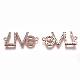 真鍮製マイクロパヴェキュービックジルコニアリンクコネクター  単語の愛  透明  ローズゴールド  11x25x2.2mm  穴：1mm ZIRC-k081-71RG-1