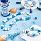 SUNNYCLUE 7 Styles 100PCS 16mm Nautical Wooden Beads Beach Wood Beads Ocean Themed Blue White Dolphin Mermaid Round Spacer Polished Chunky Bubblegum Beads for Beadable Pens Beading Kit Bracelets WOOD-SC0001-55-4