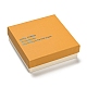 厚紙ジュエリーセットボックス  ネックレス包装用のワードプリントジュエリー収納ケース  正方形  オレンジ  9.1x9.1cm  86x86mm内径 CON-D014-04C-1