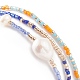 3 stücke 3 stil natürliche perle & glas saatperlen stretch-armbänder set für frauen BJEW-JB08891-5