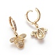 Brass Cubic Zirconia Hoop Earrings EJEW-O084-02-2