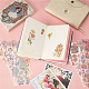 CRASPIRE Plant Journaling Stickers 12 Sheets Vintage Scrapbook Sticker Aesthetic Natural Flower Butterfly Gold Stamping Stickers Floral Decorative Decals for Laptop Envelopes Notebook Luggage DIY-CP0008-37-5