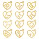 Sunnyclue 1 caja 24 piezas 12 estilos real 18k chapado en oro constelación encantos a granel zodiaco signo del zodiaco corazón amuleto de la suerte encanto cortado con láser para hacer joyas encantos diy pulsera collar pendiente artesanía STAS-SC0004-87G-1