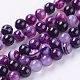 Chapelets de perles rondes en agate à rayures naturelles/en agate à bandes G-G582-8mm-05-1