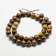 Chapelets de perles de jaspe dendritique naturelle X-G-E382-07-6mm-3