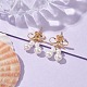 Серьги-пусеты из латуни с бантом и подвесками EJEW-TA00401-3